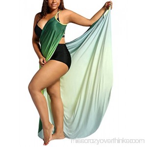 Vivilover Women Sexy Plus Size Spaghetti Strap Cover Up Beach Backless Wrap Long Beach Dress Green B077WY88ZQ